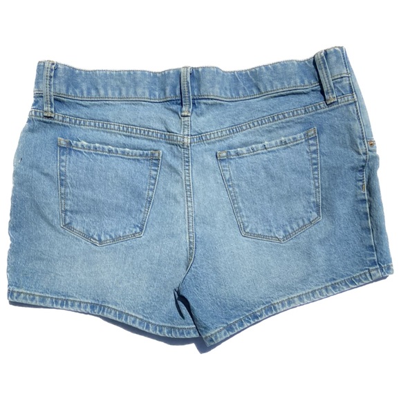 NWOT Isabel Maternity Under Belly Side Panel Blue Jean Midi Shorts Size 8 - Picture 3 of 7